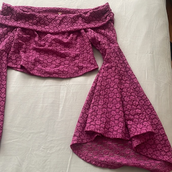 Free People Off the Shoulder Bell Sleeve Top - Picture 2 of 4